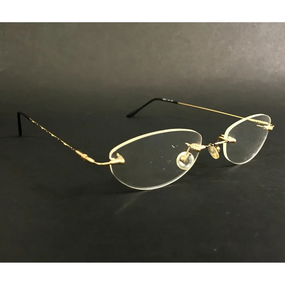 Italian Design Eyeglasses Frames MOD. 4148 COL. B34 Gold Rimless Oval 48-23-135